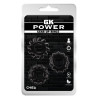 GK Power Lot de 3 Cockrings souples Gear Up Noirs